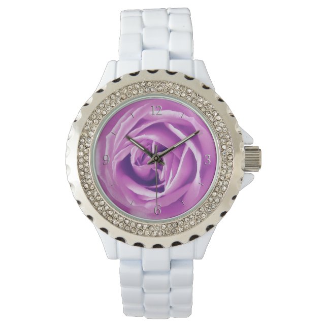 Lavender rose print watch (Front)