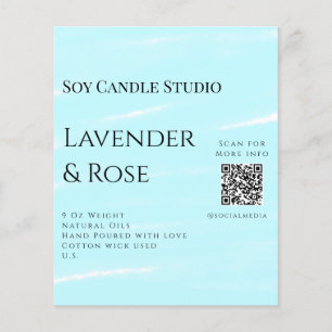 Lavender rose soy candle business add q r code tex