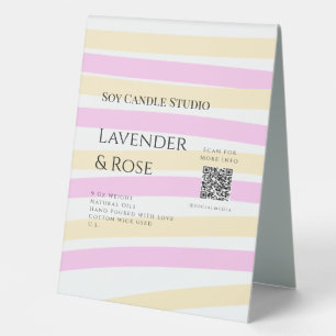 Lavender rose soy candle business add q r code tex
