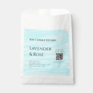 Lavender rose soy candle business add q r code tex favour bags