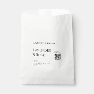 Lavender rose soy candle business add q r code tex favour bags
