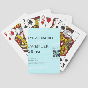 Lavender rose soy candle business add q r code tex playing cards