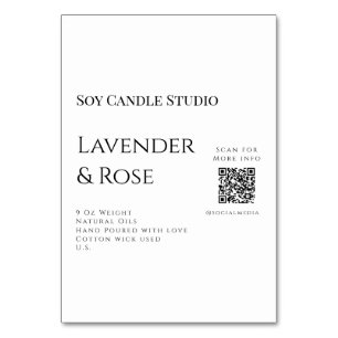 Lavender rose soy candle business add q r code tex table number
