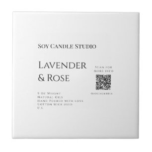 Lavender rose soy candle business add q r code tex tile