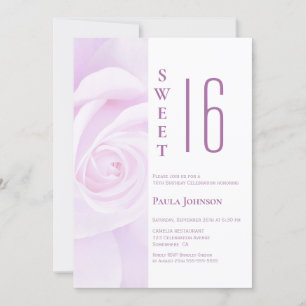 Lavender Rose Sweet 16 Birthday Party Invitation