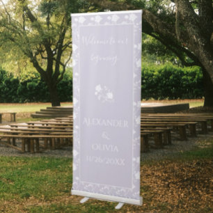 Lavender Rose Wedding Retractable Banner