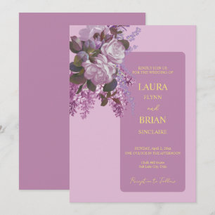 Lavender, Roses and Lilacs, Wedding Invitation