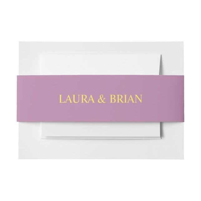 Lavender, Roses and Lilacs,  Wedding  Invitation Belly Band (Front Example)