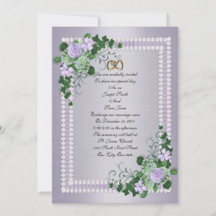 Lavender Roses formal Wedding Invitation