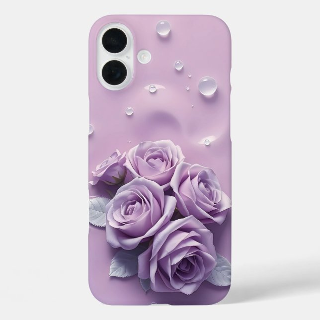Lavender Roses on Lilac Mist iPhone Case (Back)