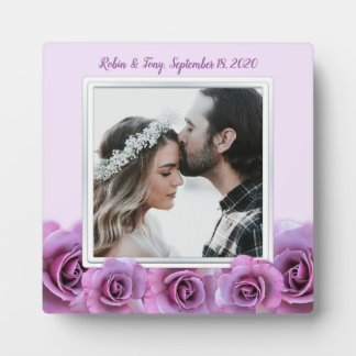 Lavender Roses Personalised Photo Wedding Frame