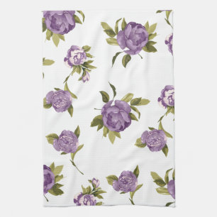 Lavender Roses Shabby Chic Tea Towel