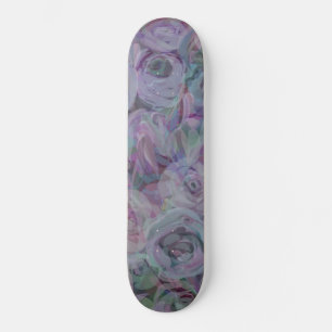 Lavender Roses Watercolor Art Skateboard
