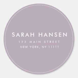 Lavender Round Modern Return Address Label