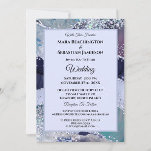 *~* Lavender RSVP Website AGATE Stars AR13 Wedding Invitation