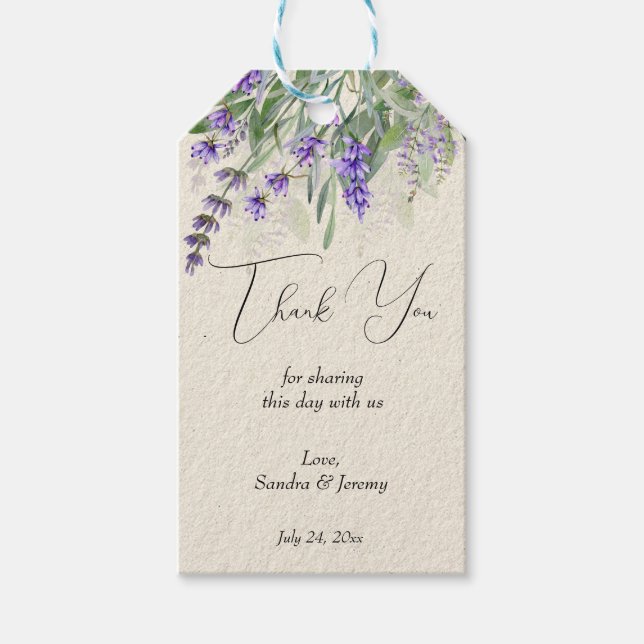 Lavender rustic countryside vintage gift tags (Front)