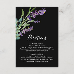 Lavender Rustic Directions Card