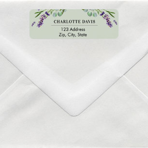Lavender sage green eucalyptus return address