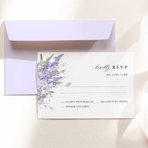 Lavender & Sage Green Floral Watercolor Wedding RSVP Card
