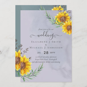 Lavender Sage Sunflowers Rustic Boho Wedding