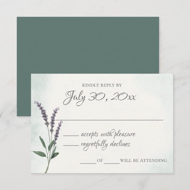 Lavender Sage Wedding Response Card (Front/Back)