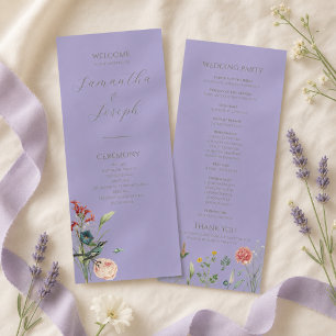 Lavender Sage Wildflower Wedding Program