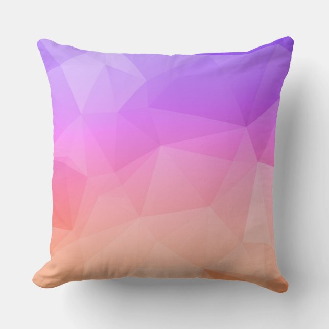 Lavender & Salmon Pink Modern Geometric Pattern Cushion (Front)