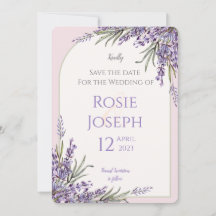 Lavender Save the Date card