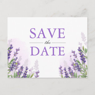 Lavender Save the Date Postcard Elegant Purple