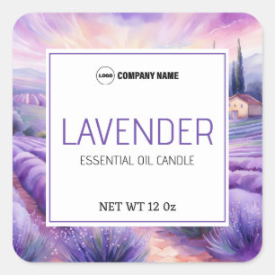 Lavender Scent Candle Label Sticker
