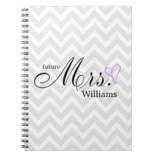 Lavender Scribbled Heart Future Mrs Wedding Notebook