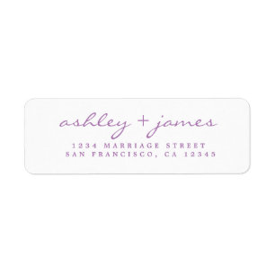 Lavender Script Elegant Wedding Return Address