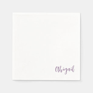 Lavender Script Name Personalised Shower  Napkin