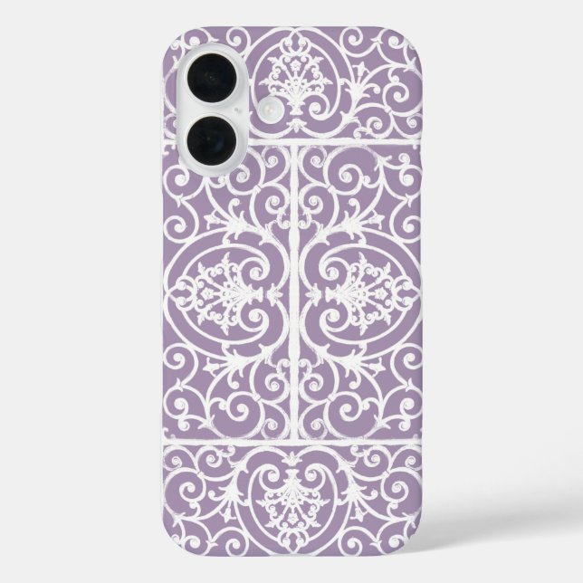 Lavender scrollwork pattern Case-Mate iPhone case (Back)