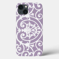 Lavender scrollwork pattern Case-Mate iPhone case
