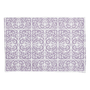 Lavender scrollwork pattern pillowcase