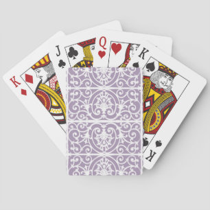 Lavender scrollwork pattern playing cards