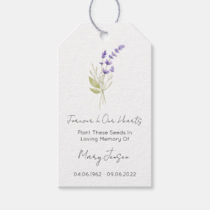 Lavender Seed Packet Funeral Gift Tags