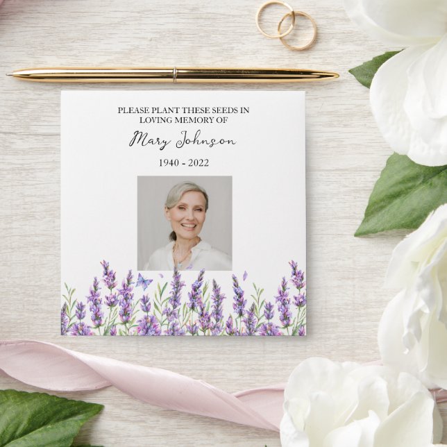 Lavender Seed Packet Memorial Funeral Envelope (Wedding)
