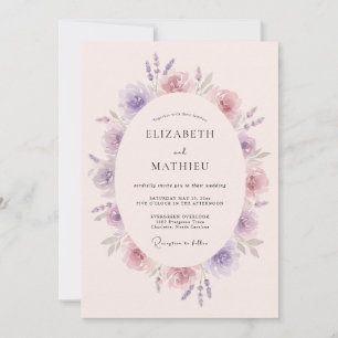 Lavender Serene Spring Wedding Invitation