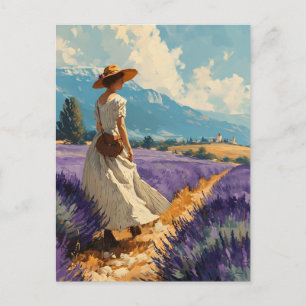 Lavender Serenity: Vintage Provence Postcard