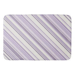 Lavender Shades Soft Ivory Stripes Bath Mat