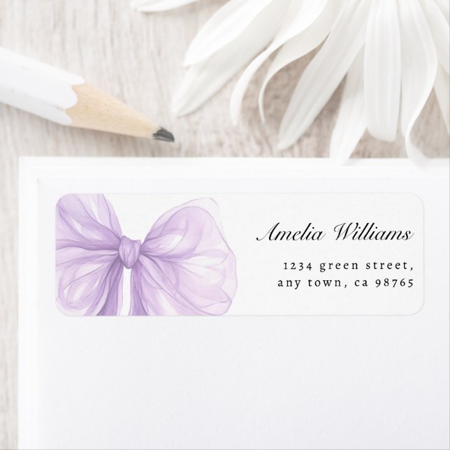 Lavender Sheer Bow Elegant Address (Insitu)