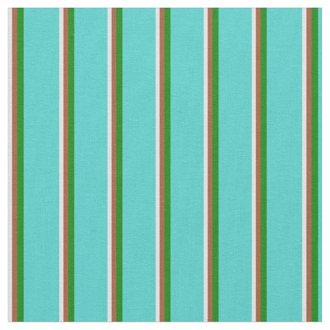 Lavender, Sienna, Green & Turquoise Lines Fabric (Close Up)