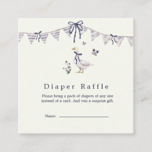 Lavender Silly Goose Gender Neutral Diaper Raffle Enclosure Card