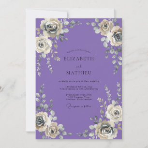 Lavender Silver Blossom Wedding Invitation
