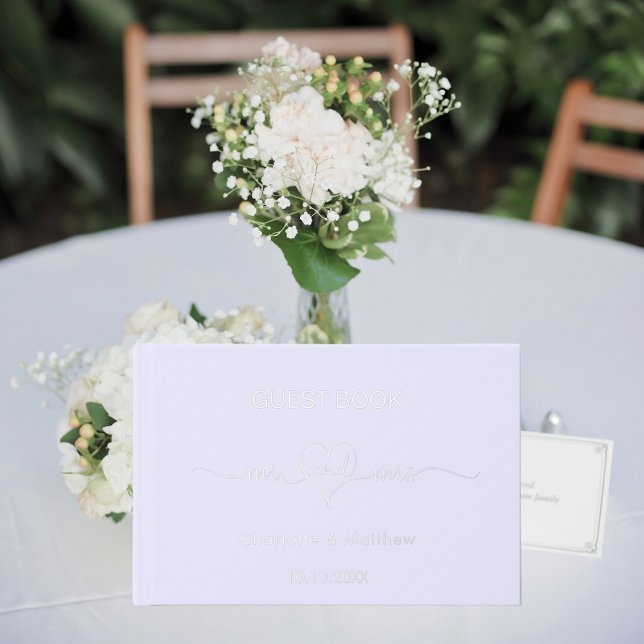 Lavender silver mr mrs wedding  guest book (Creator Uploaded)