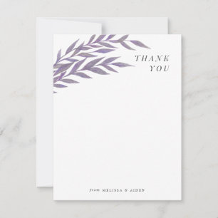Lavender Simple Branch Thank You Note