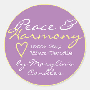 Lavender Simple Candle Labels with Heart Pastel