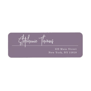 Lavender Simple Modern Return Address Label